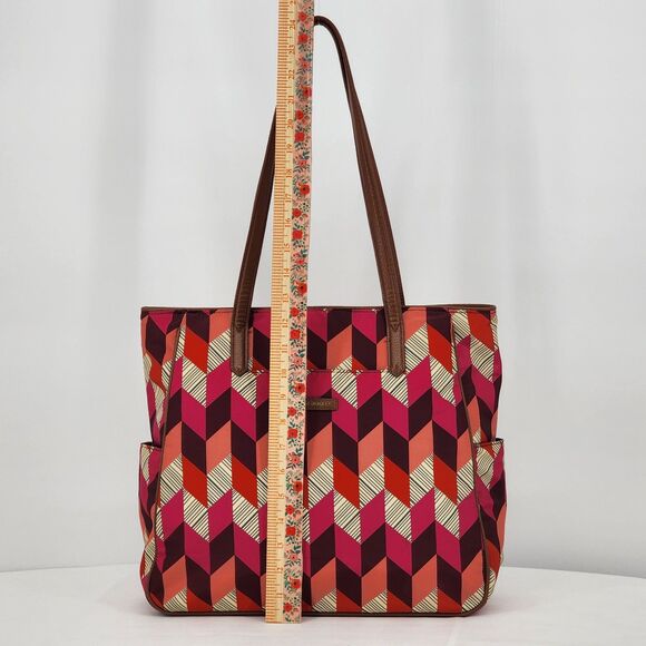 Vera Bradley 2016 Bohemian Chevron Preppy Poly Zip Top Tote Bag - Picture 10 of 12